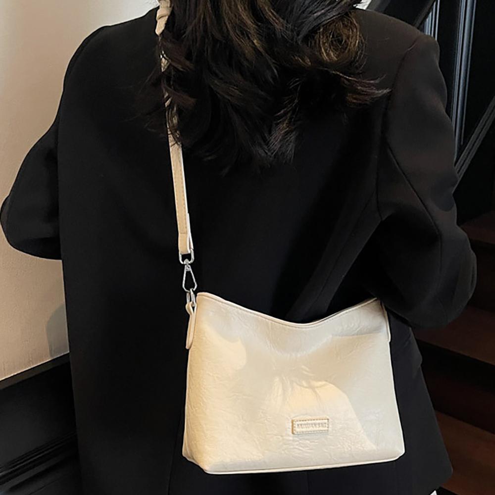 Simple Solid Color Crossbody Bags Women High Quality Commuting Daily Pack Korean Style Bucket Single Shoulder Bag Lady Handbags