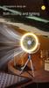 Outdoor Camping Fan Rechargeable Desktop Portable Circulator Wireless Ceiling Electric Fan Light Mini Standing LED Fan Lamp
