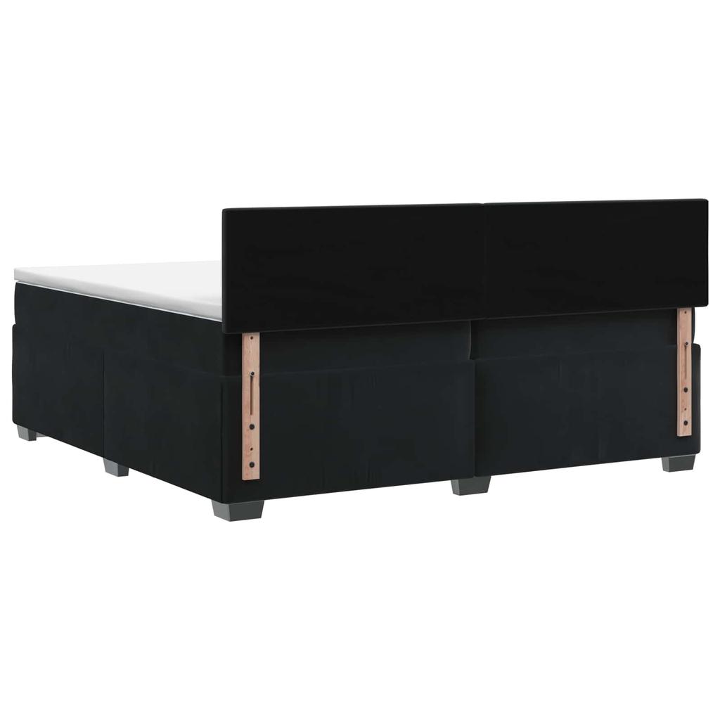 Box Spring Bed with Mattress Black 200 X 200 Cm Velvet