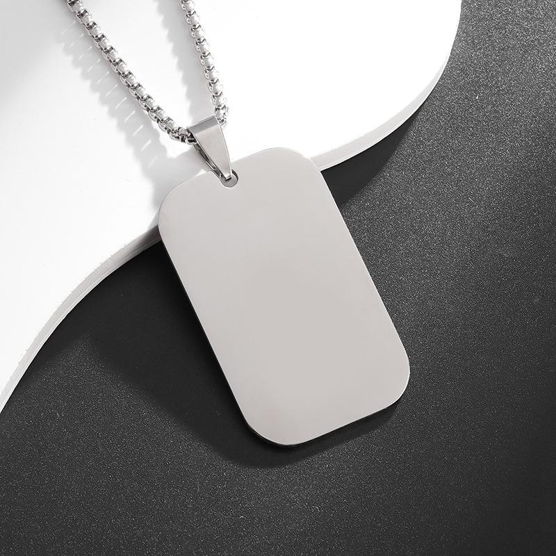 Stainless Steel European and American Personalized Military Brand Mens Pendant Simple Mens and Women Necklace