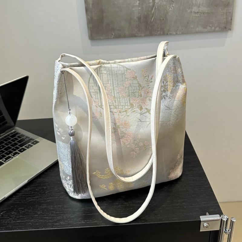 Women's Shoulder Bags New Chinese Style Temperament Elegant Advanced Retro Tote Bag Fashion Large Capacity All-match Handbags