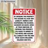 2D Flat, 1pc Notice Aluminium Sign "Enter At Your Own Risk" - 8"x12" Property Liability Warning Sign, Rustic Home & Business Decor