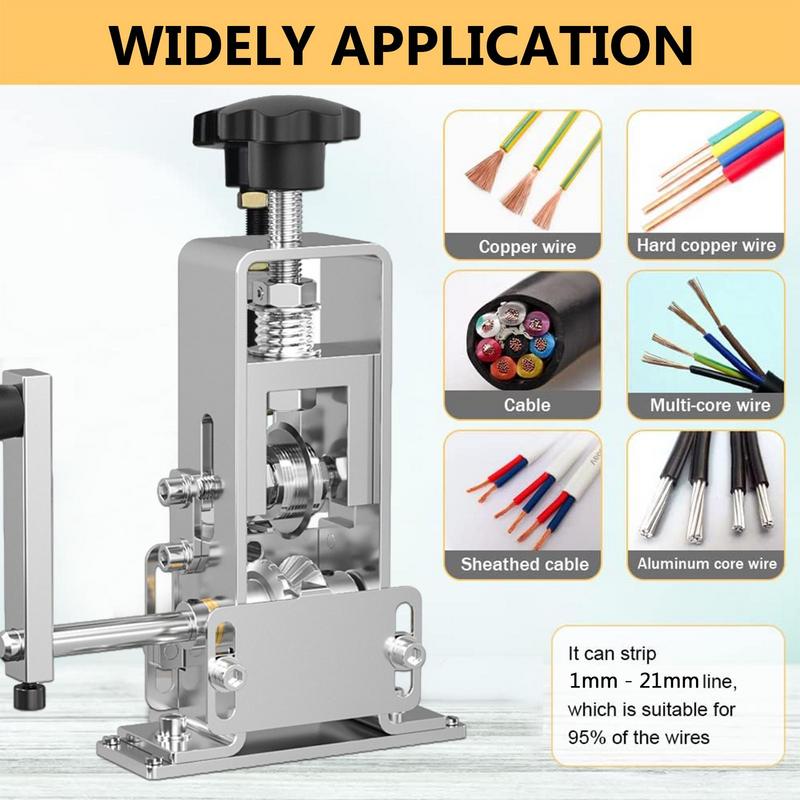 Copper Wire Stripper Machine Drill Powered Copper Wire Peeler Machine Cable Stripper Tool With Hand Crank Portable For Recycling