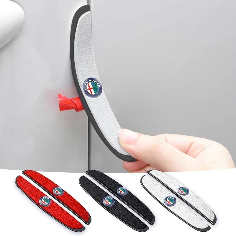 Car Door Anti-Collision Badge Rearview Mirror Sticker for Alfa Romeo 159 Giulietta 147 Mito Giulia 156 GT Stelvio decoration zw4