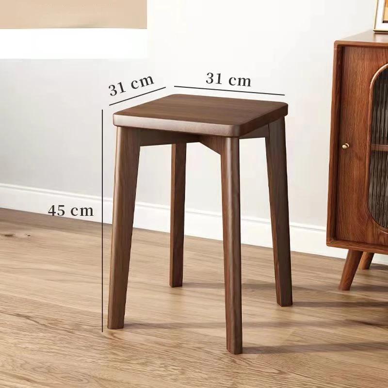 Табурет из цельного дерева низкий табурет для дома простой деревянный стул креативная скамья для гостиной штабелируемый обеденный стул минималистичный квадратный табурет 51835₽