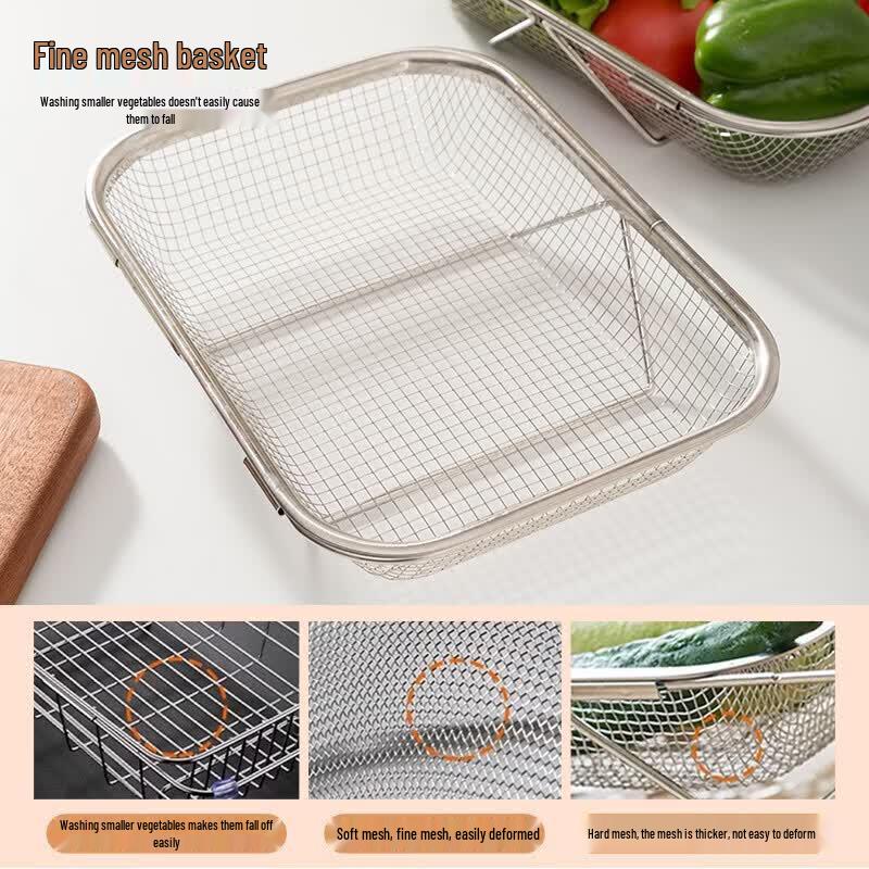UOSO Stainless Steel Retractable Sink Drainer Basket