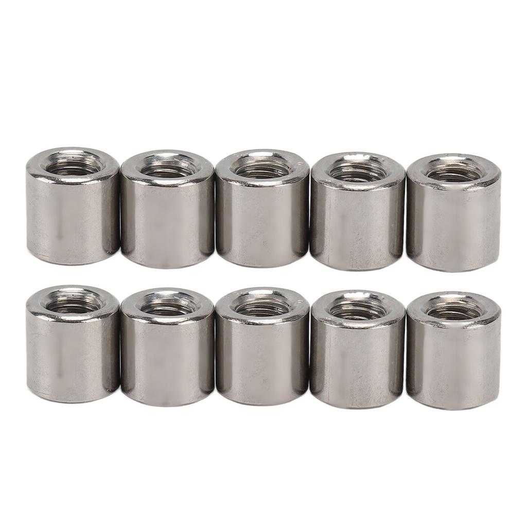 50PCS Cylindrical Coupling Nuts 304 Stainless Steel Female Thread Nut M6 Round Connector Nuts