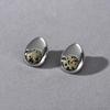 Maillard Premium Metal Inlaid Spotted Stone Earrings S925 Silver Needle Earrings Autumn And Winter Fashion Versatile Earrings