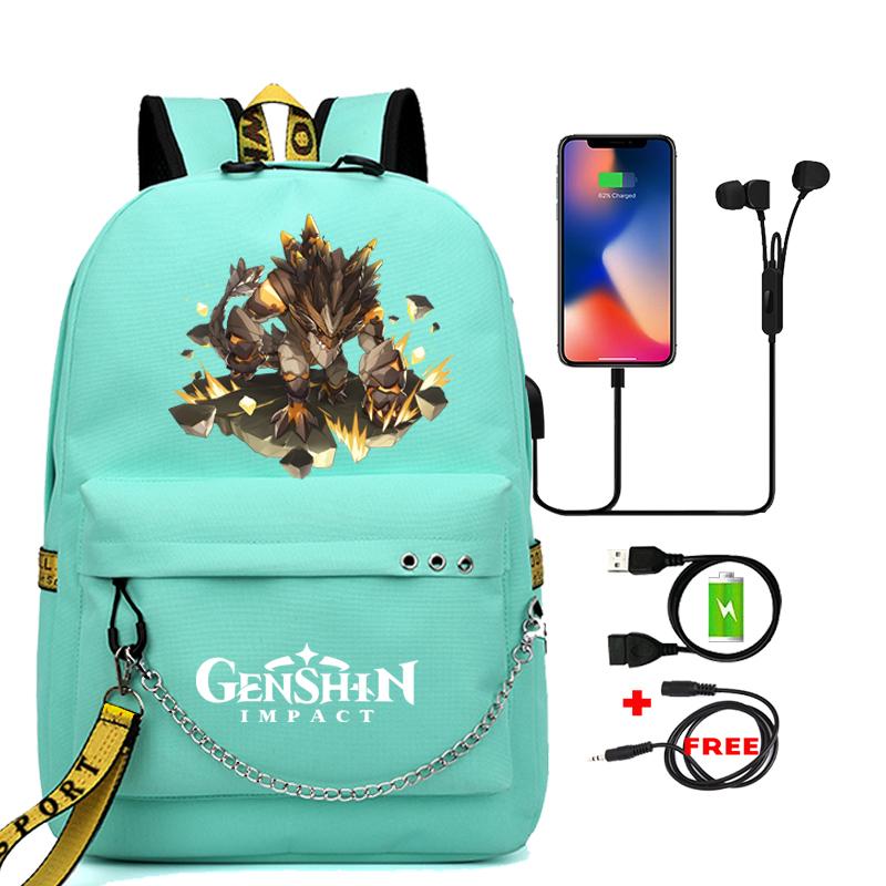 Anime Game Travel Backpack Printed Canvas Backpack Students Women Large Capacity Bookbag Usb Charging for Boy Girl School Bag Kids Gifts