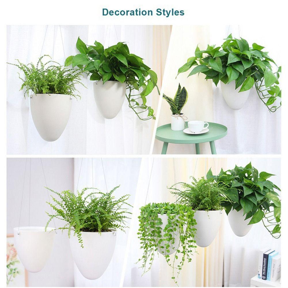 Eggshell Shape Hanging Plant Pot Water Storage Plant Container  Home Decoration