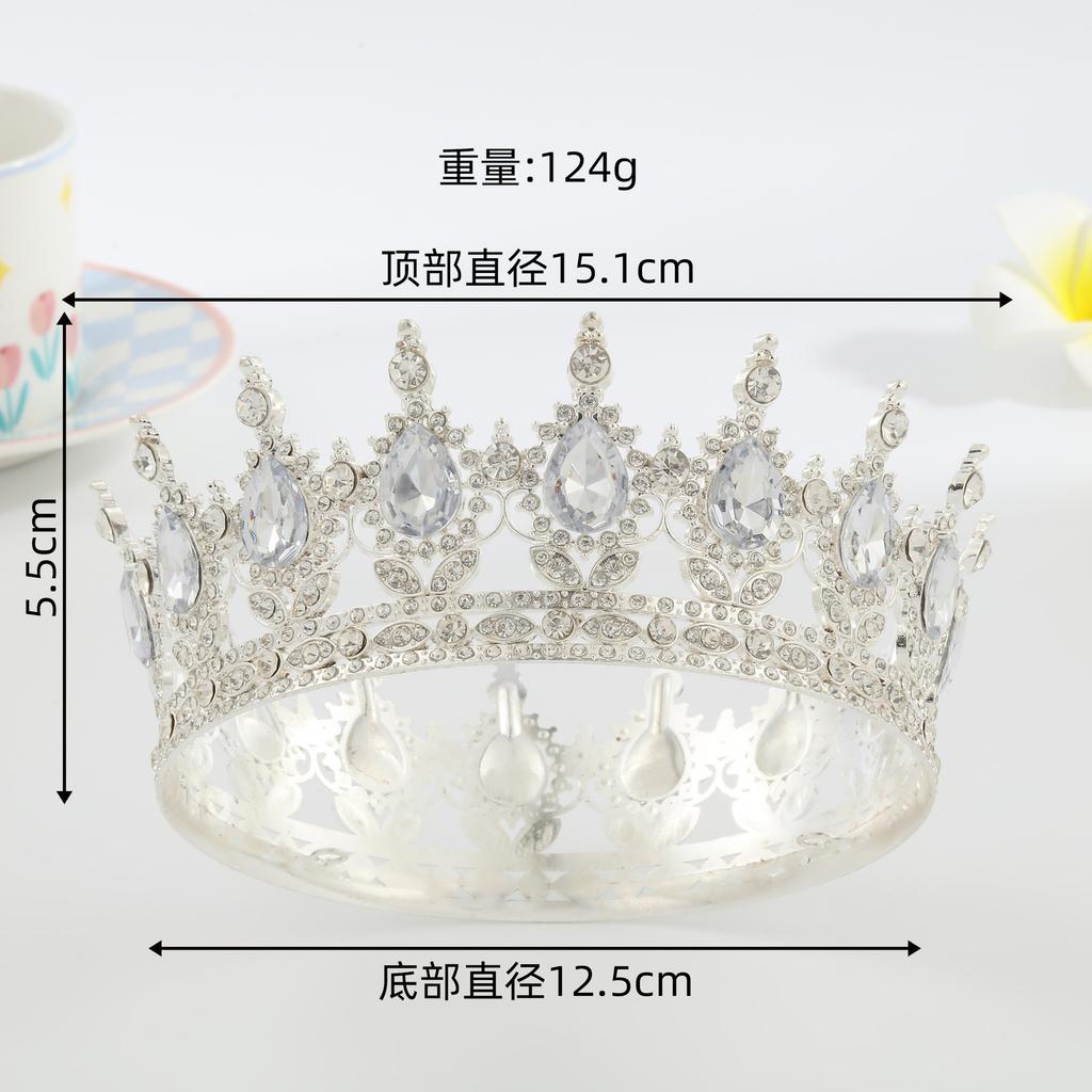 Luxury New Arrival Birthday Party Bridal Performance Crown Princess High-end Wedding Bride Headpiece Round Crown Tiara