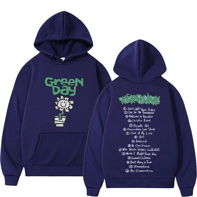 קפוצון גרפי פאנק גרין דיי Kerplunk סווטשירט פליז קז'ואל וינטג' לגברים ונשים גותי רוק רטרו קפוצ'ונים אוברסייז