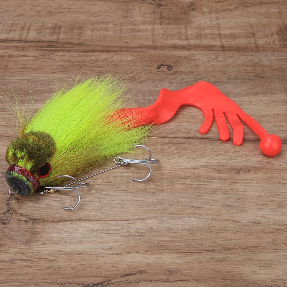 Simulation Mouse Shape Resin Fishing Lure Soft Bait Tackle with Dual Treble Hookgreen