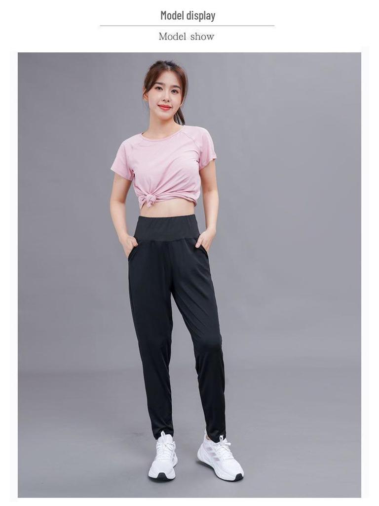 Women's High Waist Quick-Dry Yoga & Running Pants with Zipper Pockets