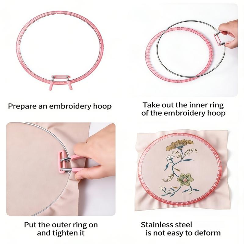2Pcs Nonslip Spring Embroidery Frame Craft Of Sturdy Acrylic Ideal For Professional