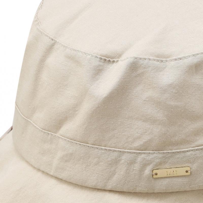 Daks Ivory Check Cotton Linen Blend Bucket Hat Dbhe4f123i2