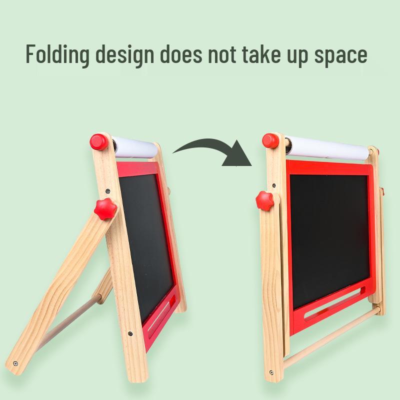 Educational Double-Sided Wooden Interactive Drawing Board for Kids