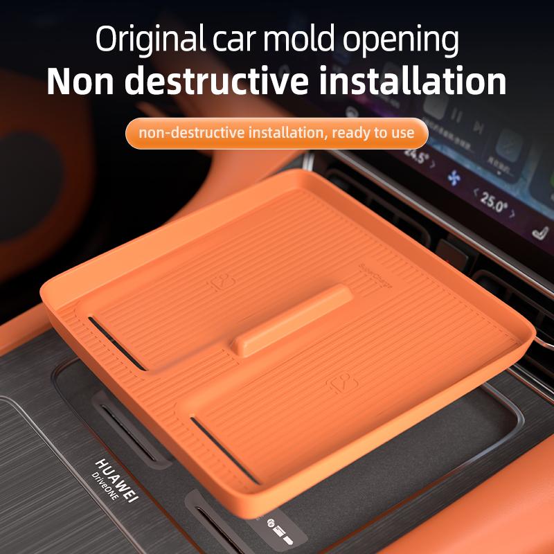 Custom Silicone Wireless Charging Protective Cover For AITO M8 5/6Seat 2025 2026 Center Console Wireless Charging Car Interior