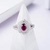 Flower design Natural longrido ruby Ring Earrings Pendant Necklace Set 925 sterling silver jewelry for women's daily party gifts