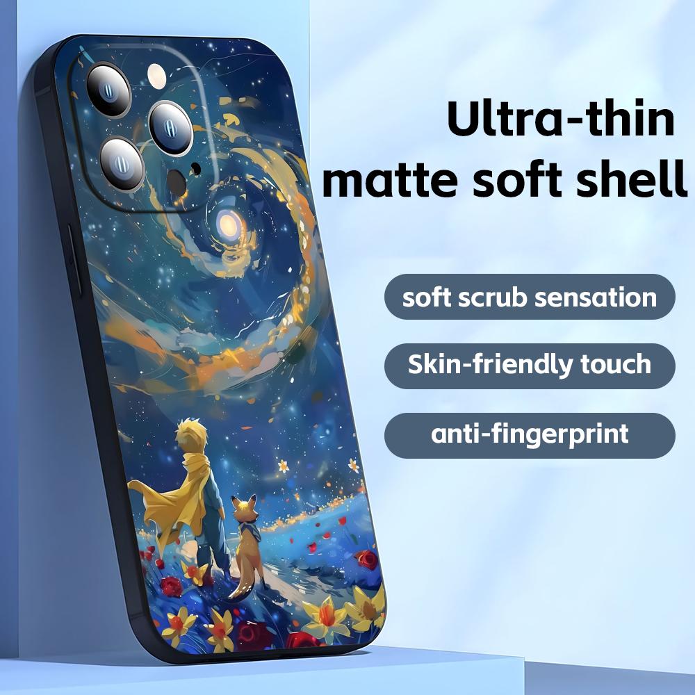 Anime The Little Prince Phone Case For iPhone17 16 16e 15 14 13 12 11 Plus Mini Pro Max Soft Black Shockproof Cover