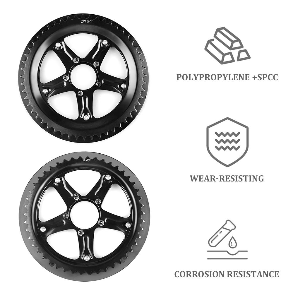For Bafang BBS01/BBS01B/BBS02/BBS02B Mid Motor Chain Wheel Chainring 44T 46T 48T 52T Electric Bicycle Conversion Part Accessorie