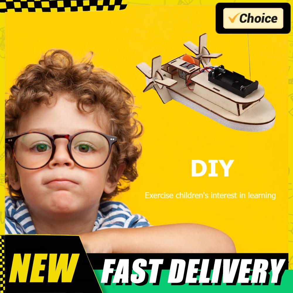 Students DIY Paddle Wheel Ship Assembling Model Remote Control Toys Material Kits Kids Educational Toys Science Experiments