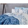 Parure de lit - 1 housse de couette 220 x 240 cm + 2 taies d'oreiller 60 x 60 cm - 100% coton renforcé - Bleu