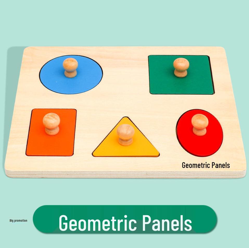 

Монтессори Пазл на сопоставление форм: Геометрические панели для 0-3 лет
