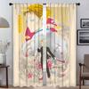 Anti-mosquito Curtains for Living Room Jujutsu Kaisen Home Interior Curtains 2 Pieces Tulle for Bedroom Halloween Decoration