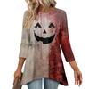 Tunic Tops For Women Loose Fit Prints Tops 3/4 Length Sleeve Womens Tops With Asymmetrical Hem