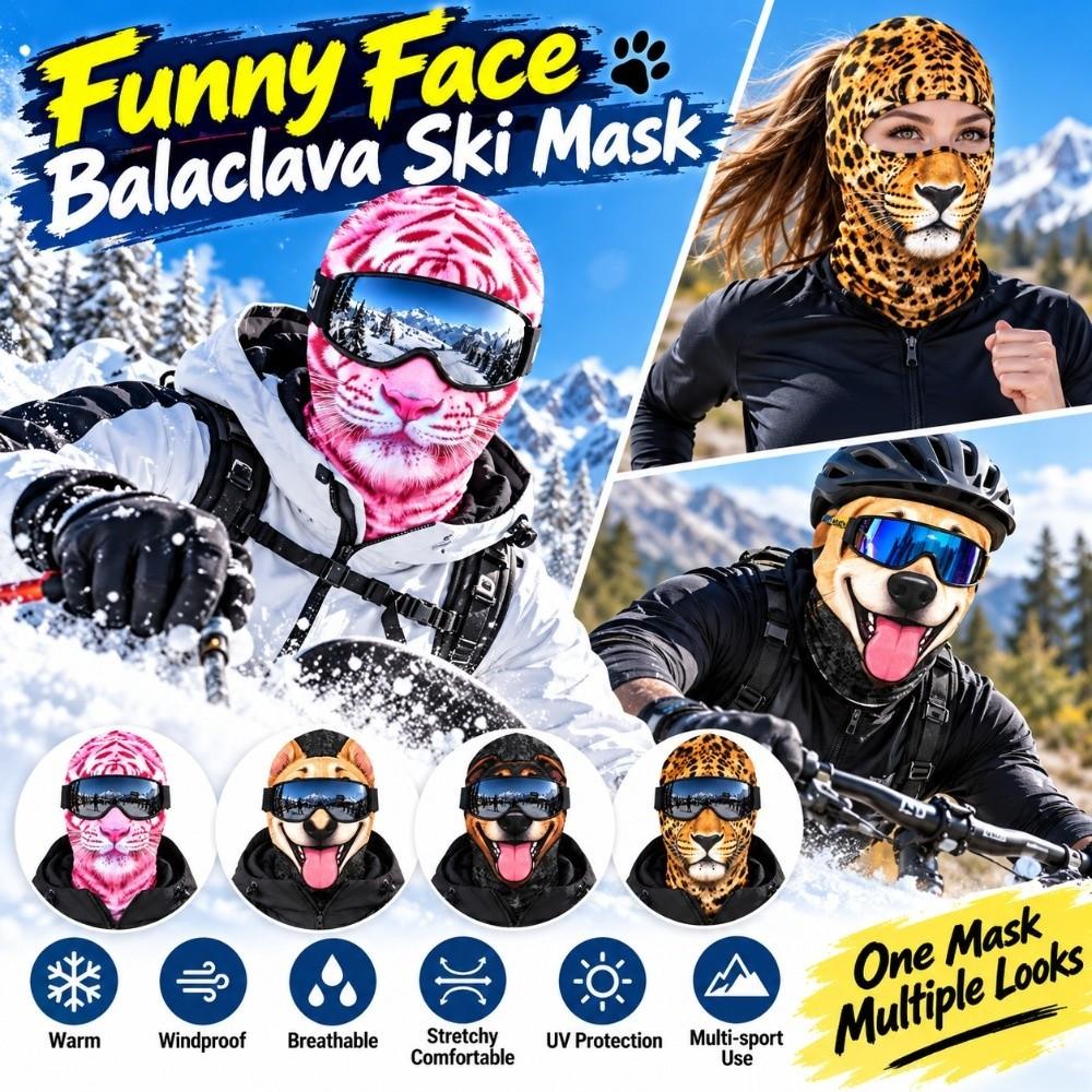3D Printed Funny Realistic Face Ski Mask Warm Ski Mask Funny Balaclava Face Cover Cosplay