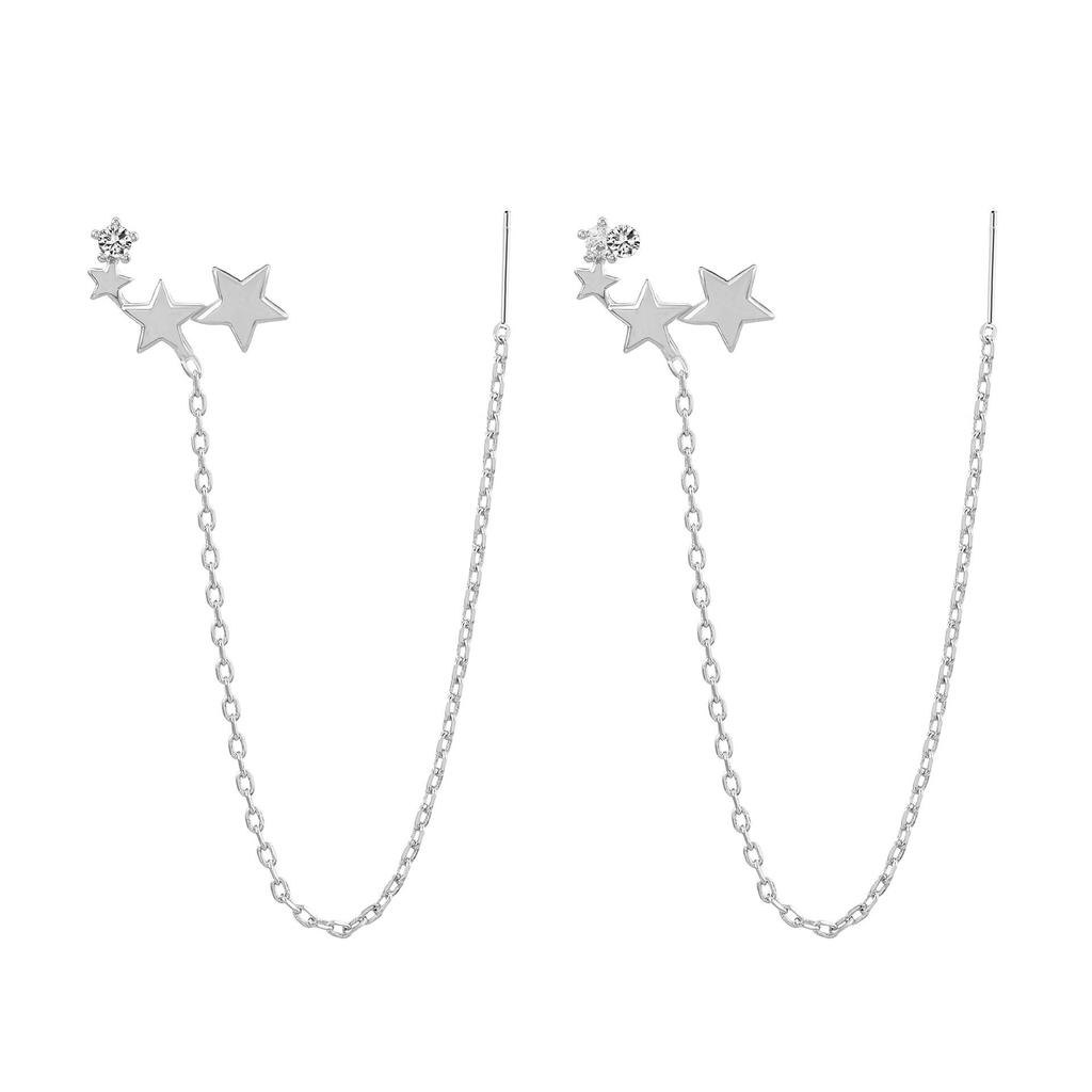 Elegant Star Chain Tassel Earrings for Women - Luxurious, Versatile, and Fashionable Niche Accessories