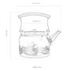 High borosilicate glass colorful handle kettle health - preserving hot water kettle household flower and herb teapot