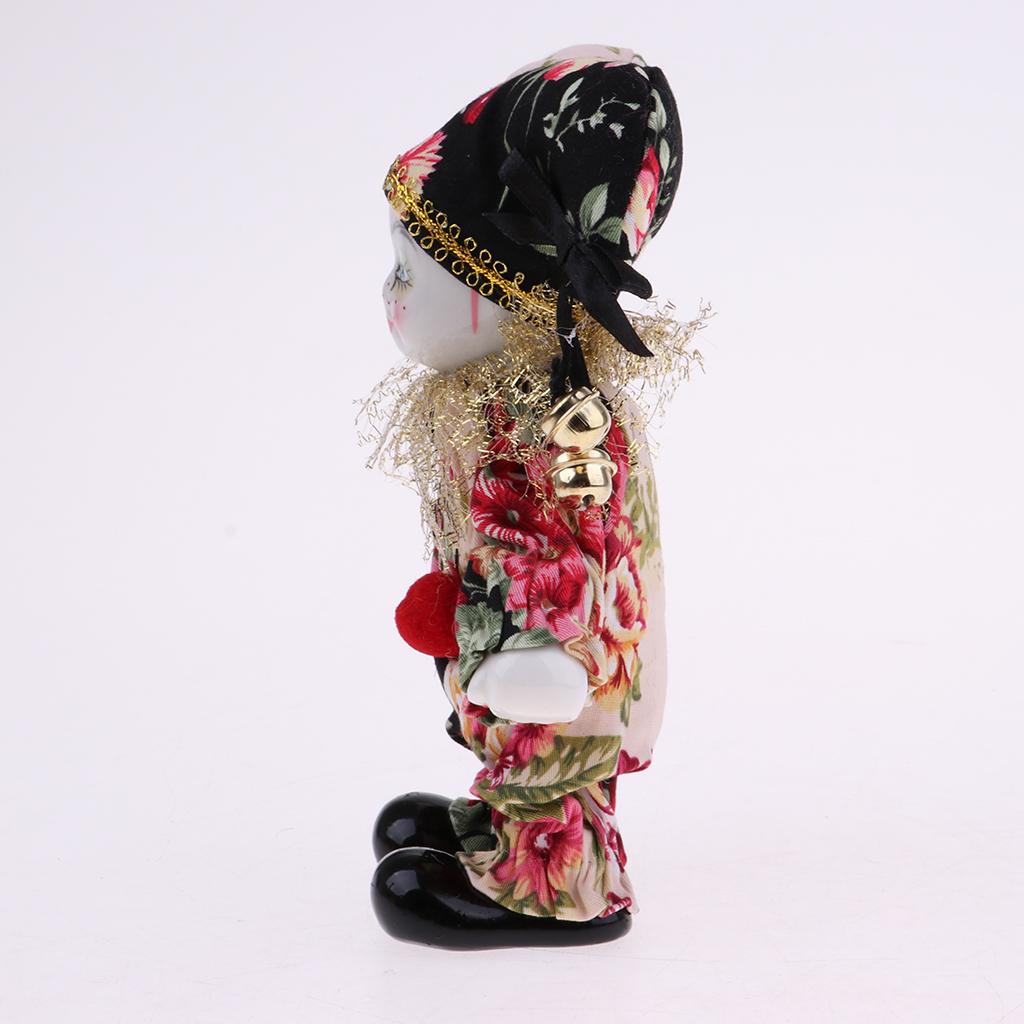 6 Inch Italian Doll Porcelain Clown Figures Artware Fit for Valentine Gift, Desktop Decor