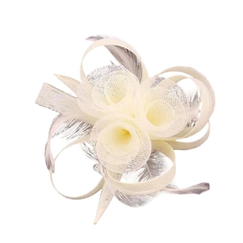 Elegant Mesh Flower Hair Accessory Fascinator Headdress Photo Props For Women Girls Wedding Party Photography
