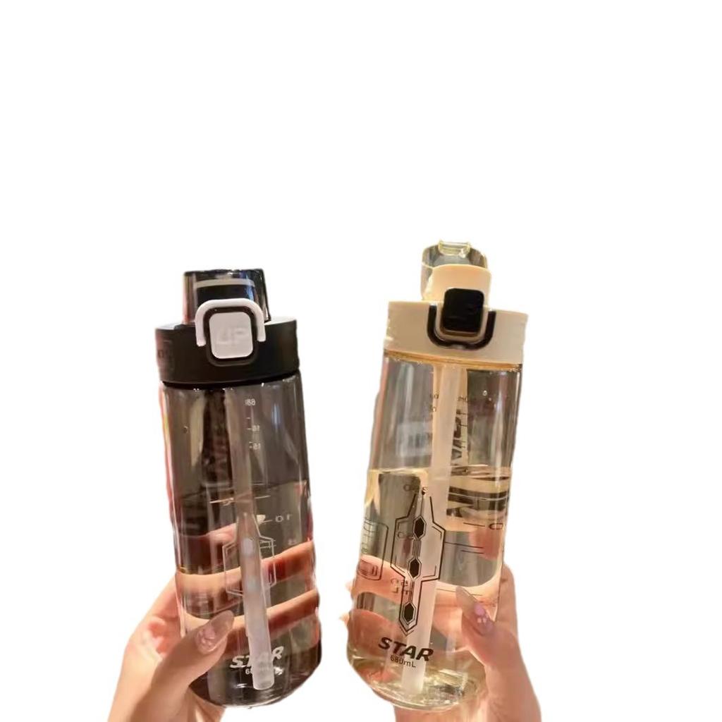 Water Bottle New Large Capacity Sports Water Cup Plastic Cup Summer Student Adult Office Worker Portable Straw Kettle