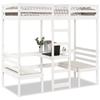 VidaXL Mezzanine Bed with Desk and Chairs White 75x190 Cm Solid Pine, Mezzanine Bed Frame, Cabin Bed Frame, 3308563