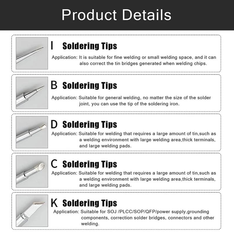 Lead-free Environmentally Friendly Soldering Iron Ip 900M-T I+B+K+2.4D+3C Copper Soldering Iron Tip Soldering Station Iron Head