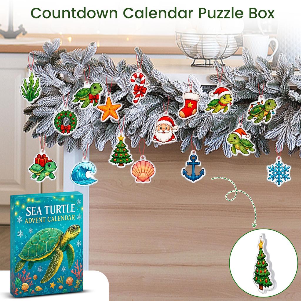 Weihnachtsschildkröte Adventskalender Tag Countdown mit Acryl-Dekor