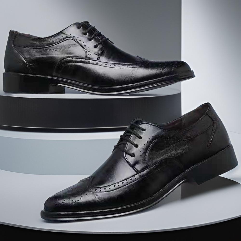 Mens Leather Shoes Brogue British Style Casual Business Formal Big Size Wedding Groom Photography Shoes