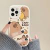 Cartoon Capybara Phone Case Hard Leather For iPhone 16 15 14 13 12 Mini 11 14 Pro Max Xs X Xr 7 8 Plus Fundas