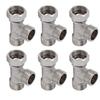 6PCS 3 Way Tee Connectors G1 2 Male and Female Thread Stainless Steel 3 Way Diverter Water Line Splitter