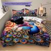 3pcs Peacock Feather Print Duvet Cover Set - Includes 1 Duvet Cover and 2 Pillowcases, No Quilt Core, All-Season Home Decor yy251111073