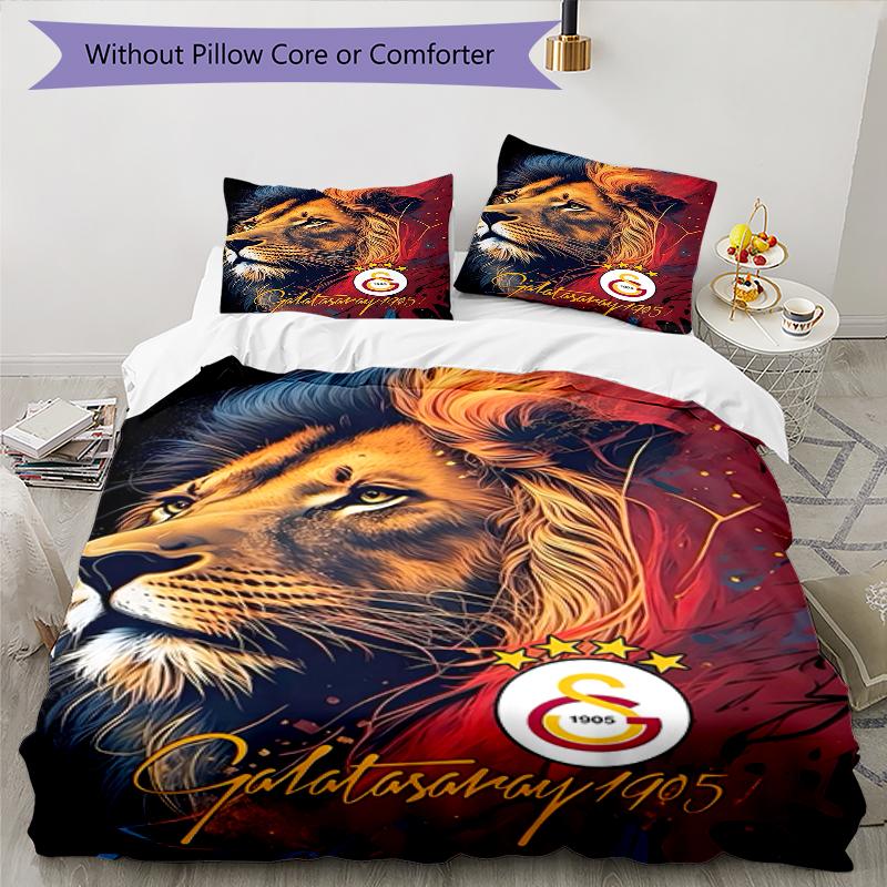 3pcs Football Team (28) Design Cover Set - HD Printed Bedding with 1 Cover and 2 Pillowcases - Perfect for Home and Dorm Decor