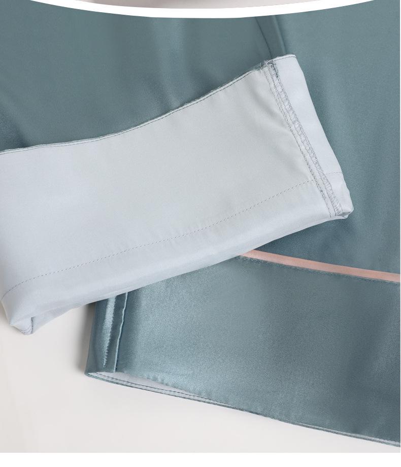 Silk Couple Pajamas: Women's & Men's Long Sleeve Plus Size Set for Spring and Autumn