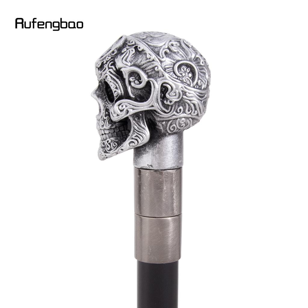 Weißer Harzblumen-Totenkopf-Kopf Gehstöcke Mode-Stock Dekorativer Stock Halloween für Cosplay-Partys, für Cosplay & Party 93cm