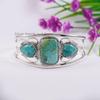 Natural Turquoise Cuff Bracelet, 925 Sterling Silver, 3 Stone Cuff Bracelet, Designer Bracelet, Wedding Bracelet