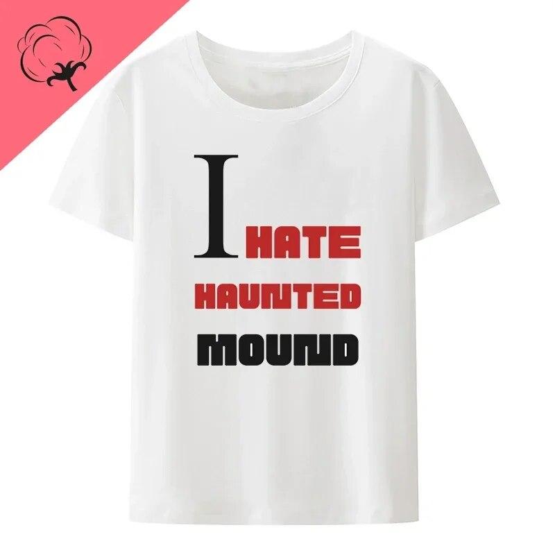 Bavlněné tričko Sematary I Love Haunted Mound Populární trend Tvar srdce Unisex Krátký rukáv Grafika Halloween Neformální trička