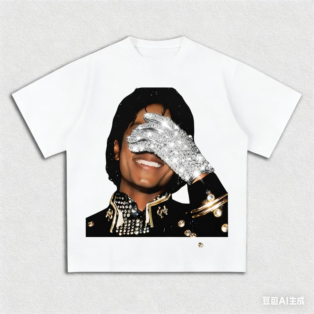 2026 Summer UNISEXs MJ Michael Jackson Printed Cotton Neutral ONeck Short Sleeve UNISEXs and Womens Fashion Hip Hop Y2K Tshirt