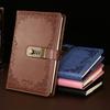 A5 Vintage PU Leather Hardcover Lock Diary Notebook 3D Password Design with Coded Lock Notebook